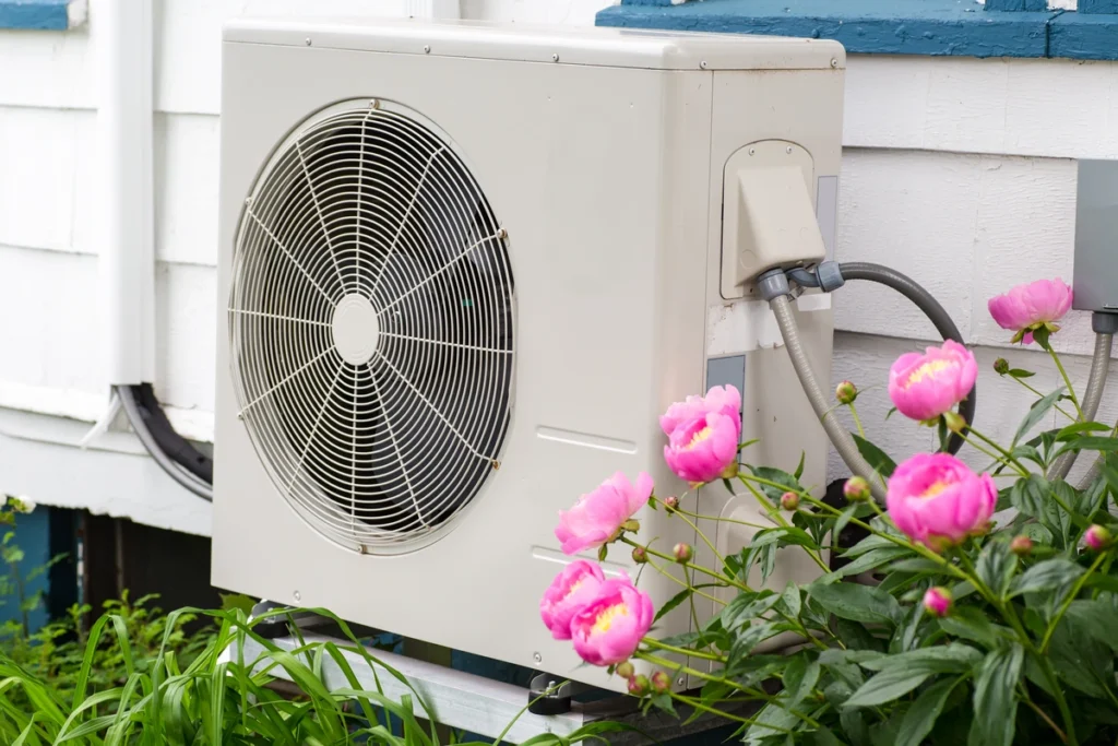 heat pump with flowers