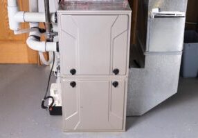 Double stage gas furnace in the basement