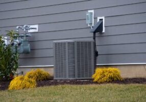 air conditioner near the new house cold fan install supply system wall climate